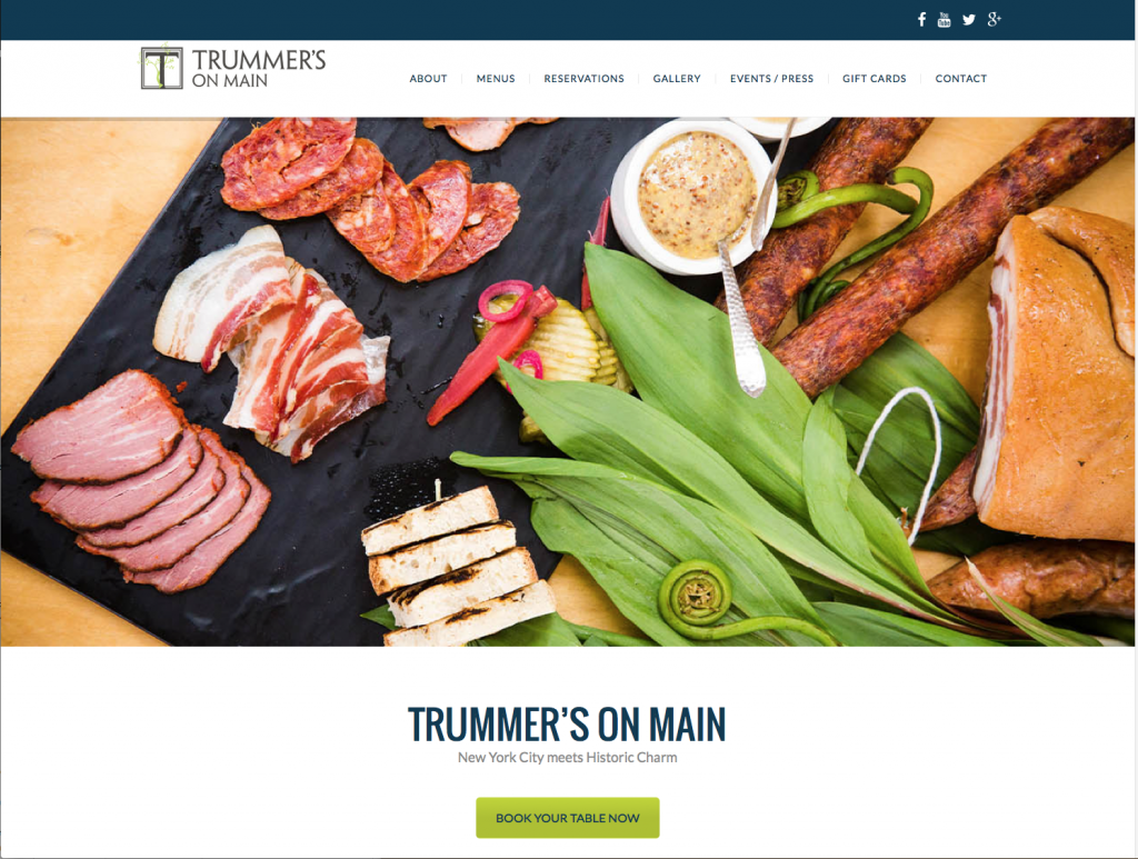 Our website design for Trummer's on Main garnered high marks for a Silver advertising agency award!